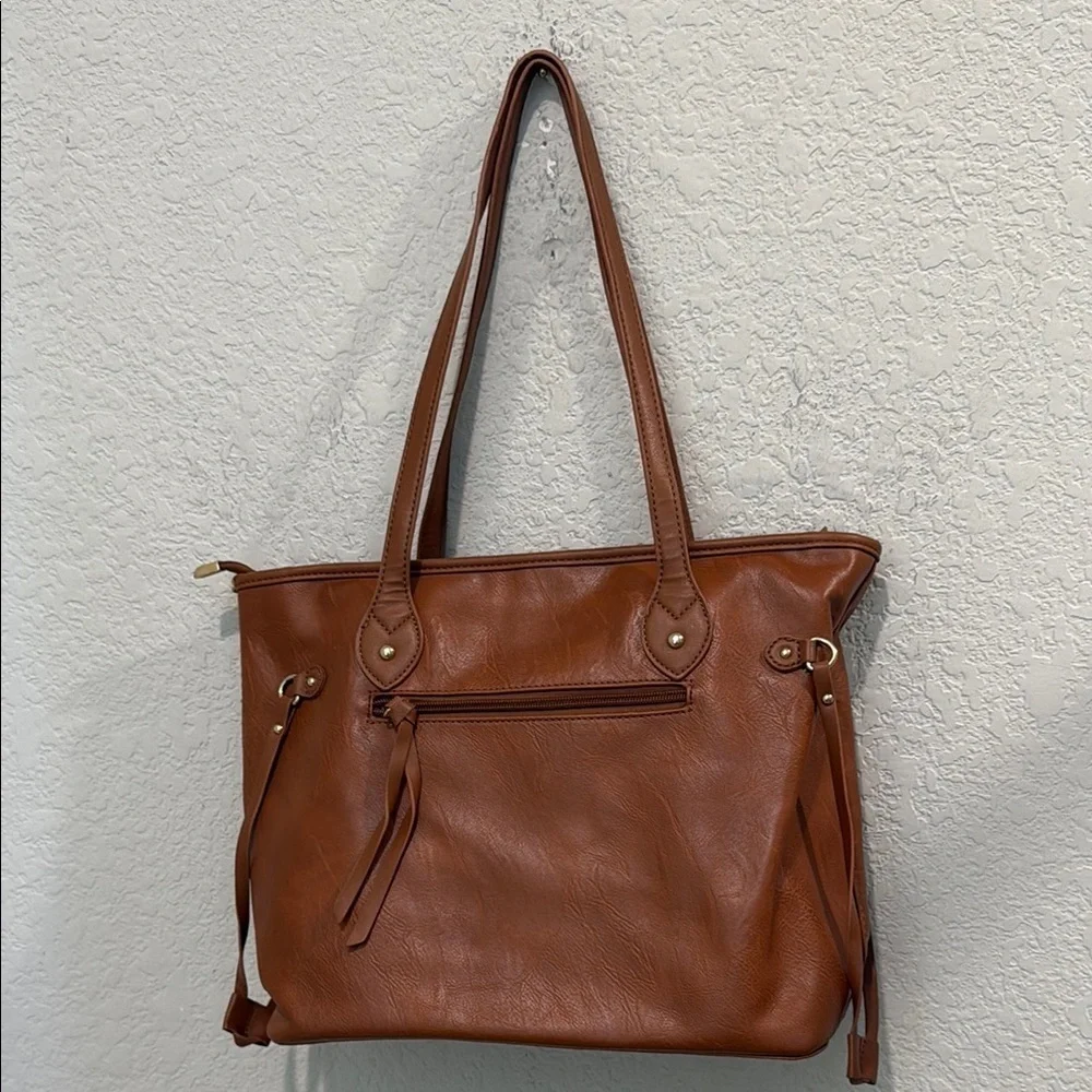 Elegant Brown Leather Tote Bag by Montana West